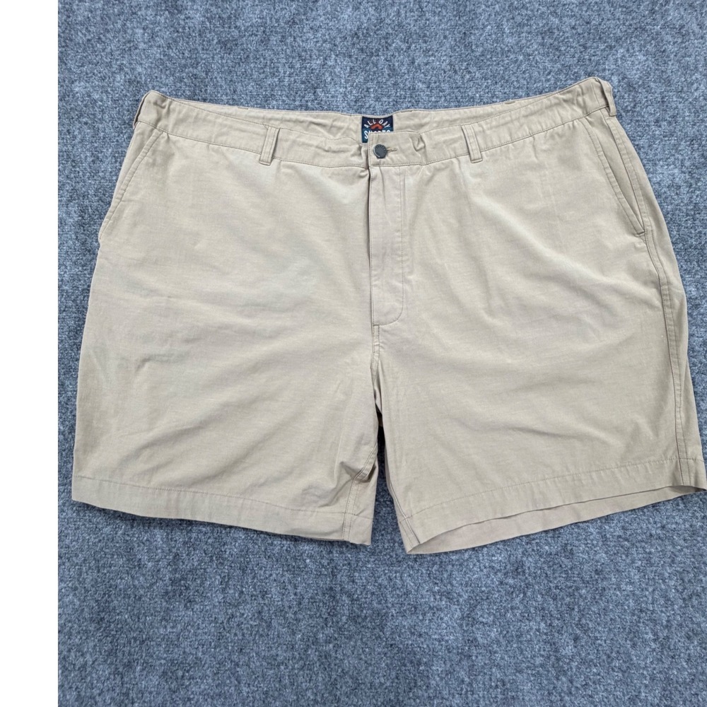 Faherty All Day Shorts Khaki Tan Men 42 Hybrid Quick Dry 7 Inch Inseam
